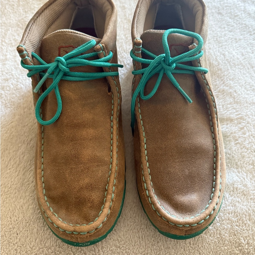 Twisted X Tan and Teal Lace Up Boots